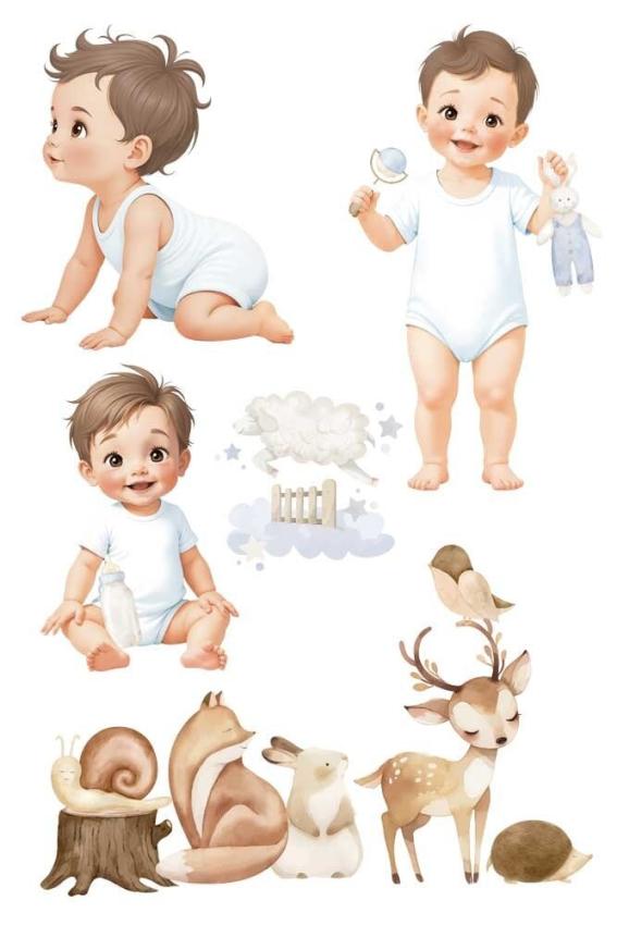 Papers For you - Transfer Aufkleber "Sweet Baby Boy" Decor Transfers 8x12 Inch