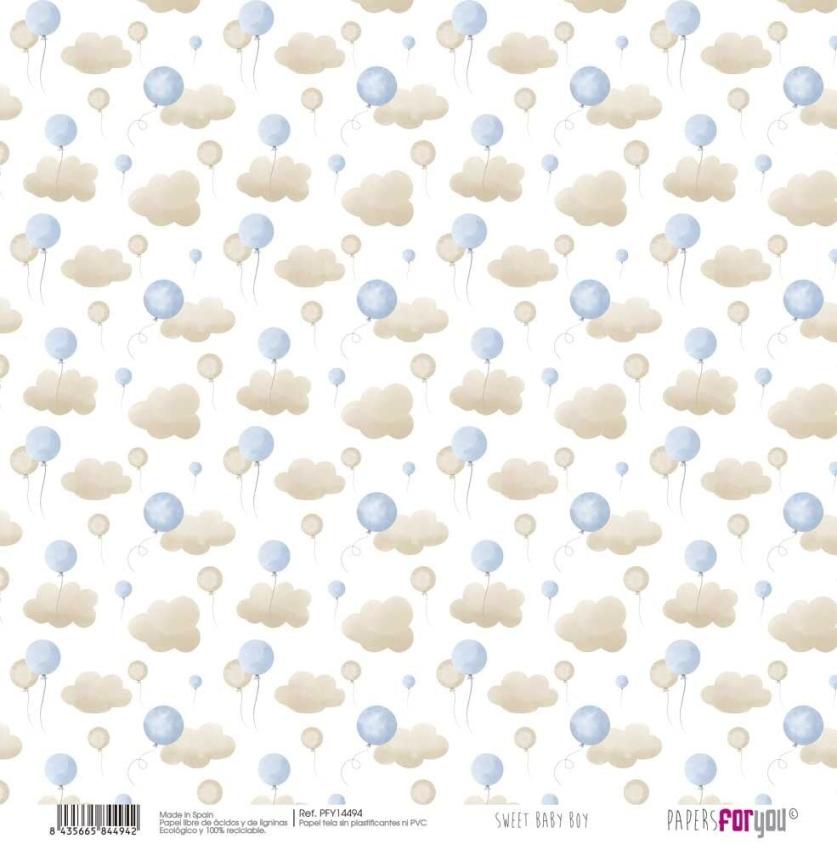 Papers For You - Leinwandpapier "Sweet Baby Boy" Paper Pack Canvas 30,5x31 cm - 8 Bogen 
