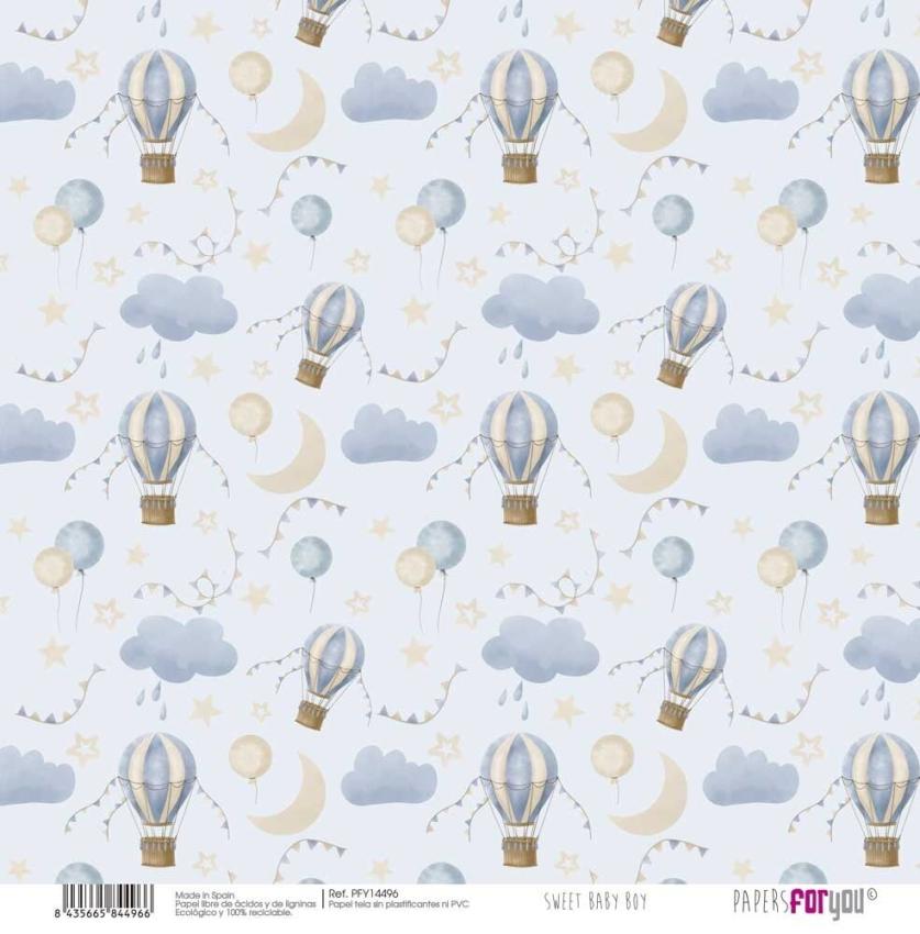 Papers For You - Leinwandpapier "Sweet Baby Boy" Paper Pack Canvas 30,5x31 cm - 8 Bogen 