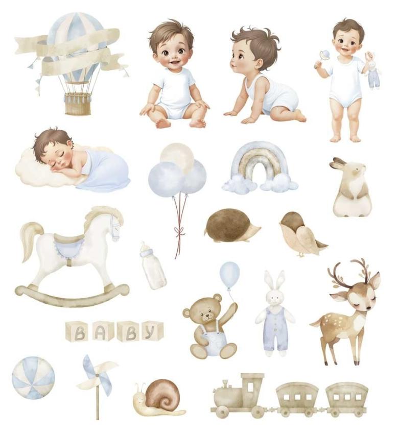 Papers For You - Stanzteile "Sweet Baby Boy" Die Cuts