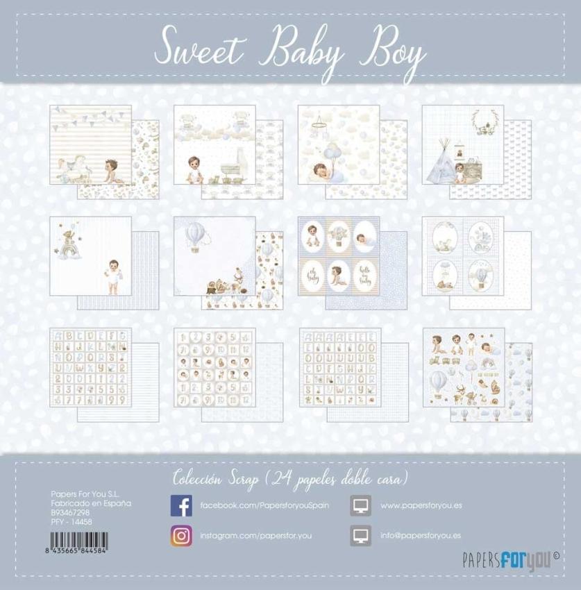Papers For You - Designpapier "Sweet Baby Boy" Scrap Paper Pack 6x6 Inch - 24 Bogen  
