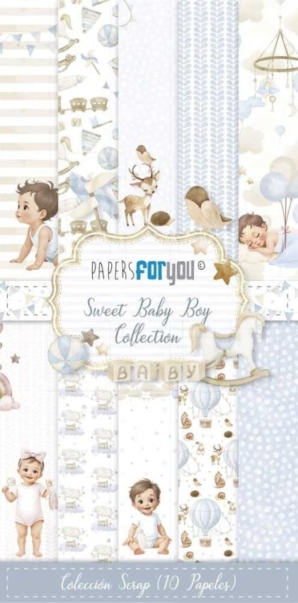 Papers For You - Designpapier "Sweet Baby Boy" Scrap Paper Pack 6x12 Inch - 10 Bogen 