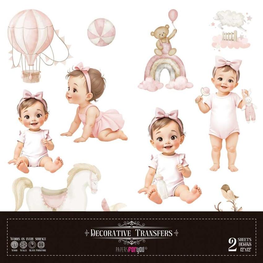 Papers For you - Transfer Aufkleber "Sweet Baby Girl" Decor Transfers 12x12 Inch