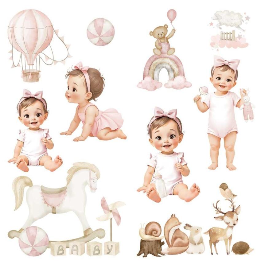 Papers For you - Transfer Aufkleber "Sweet Baby Girl" Decor Transfers 12x12 Inch
