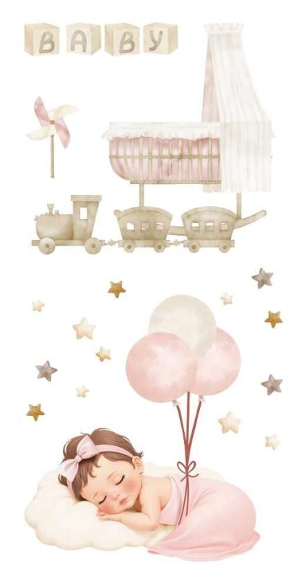 Papers For you - Transfer Aufkleber "Sweet Baby Girl" Decor Transfers 6x12 Inch