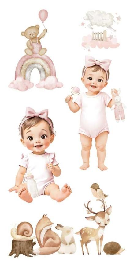 Papers For you - Transfer Aufkleber "Sweet Baby Girl" Decor Transfers 6x12 Inch