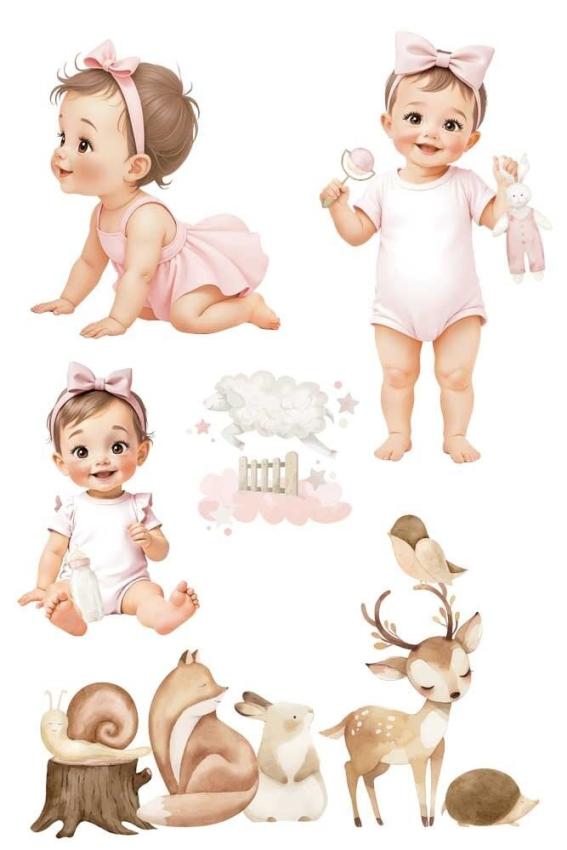Papers For you - Transfer Aufkleber "Sweet Baby Girl" Decor Transfers 8x12 Inch
