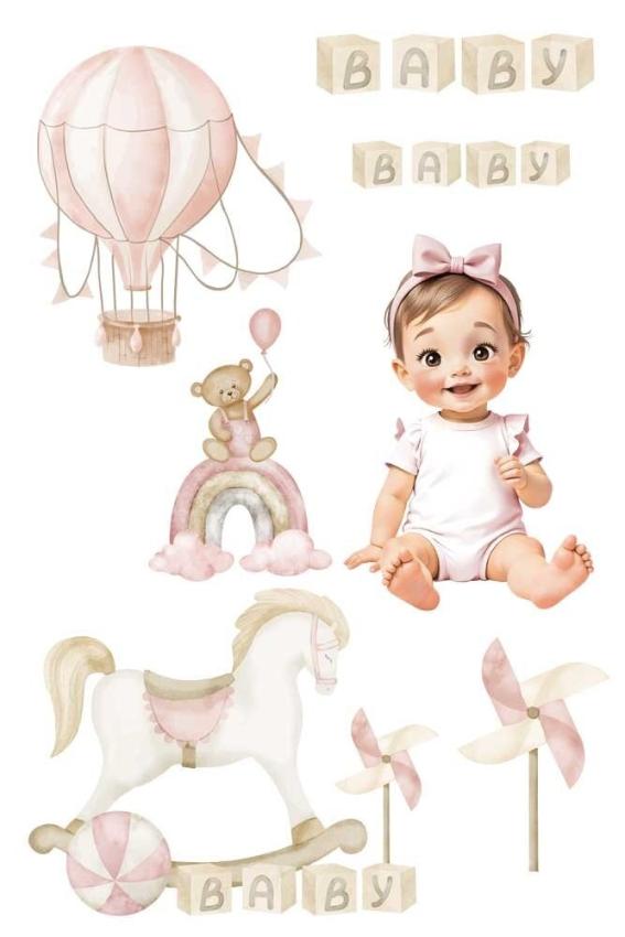 Papers For you - Transfer Aufkleber "Sweet Baby Girl" Decor Transfers 8x12 Inch