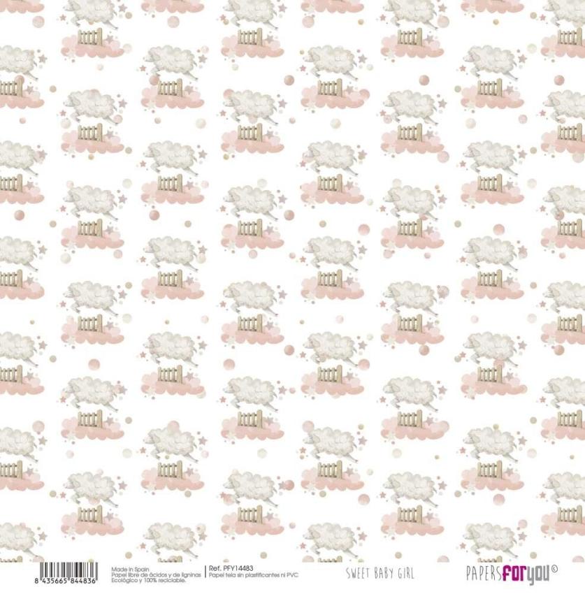 Papers For You - Leinwandpapier "Sweet Baby Girl" Paper Pack Canvas 30,5x31 cm - 8 Bogen 