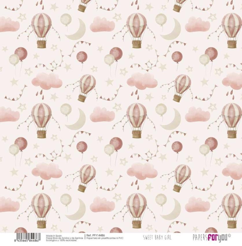 Papers For You - Leinwandpapier "Sweet Baby Girl" Paper Pack Canvas 30,5x31 cm - 8 Bogen 