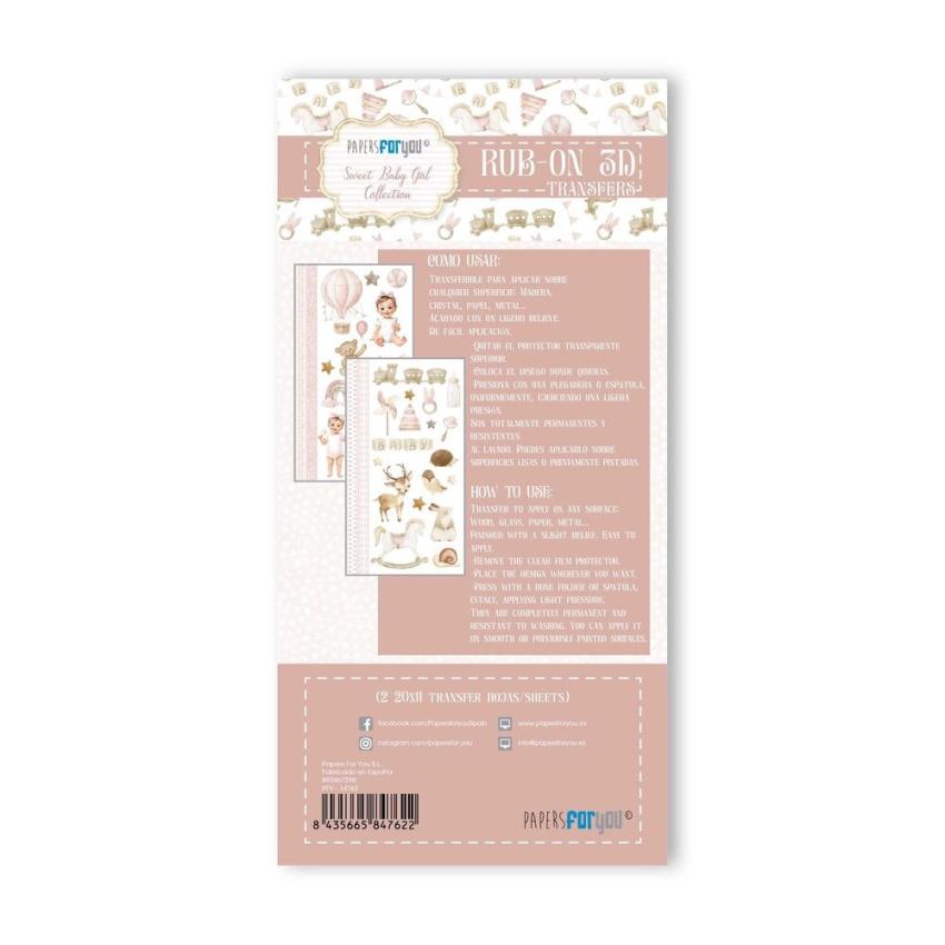Papers For you - Transfer Aufkleber "Sweet Baby Girl" Rub-On