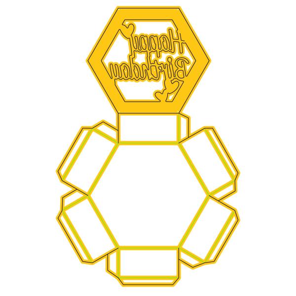 Nellie Snellen - Stanzschablone "Hexagon Shadowbox" Shape Dies