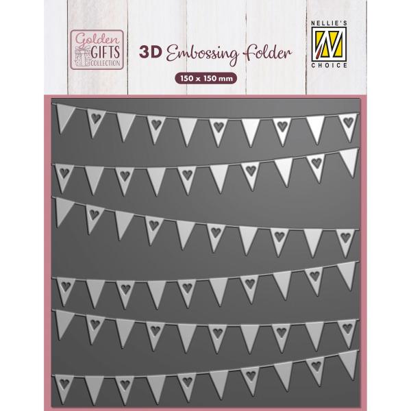 Nellie Snellen - Prägefolder "Banners" 3D Embossing Folder 