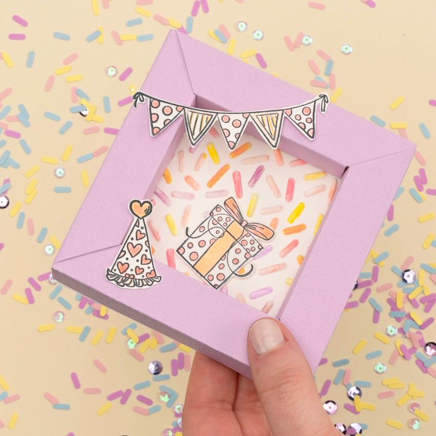 Nellie Snellen - Schablone 15x15cm "Confetti Sprinkles" Golden Gifts Collection Stencil 