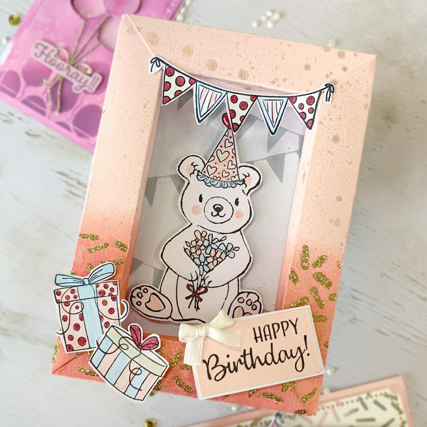 Nellie Snellen - Schablone 15x15cm "Spring Banners" Golden Gifts Collection Stencil 