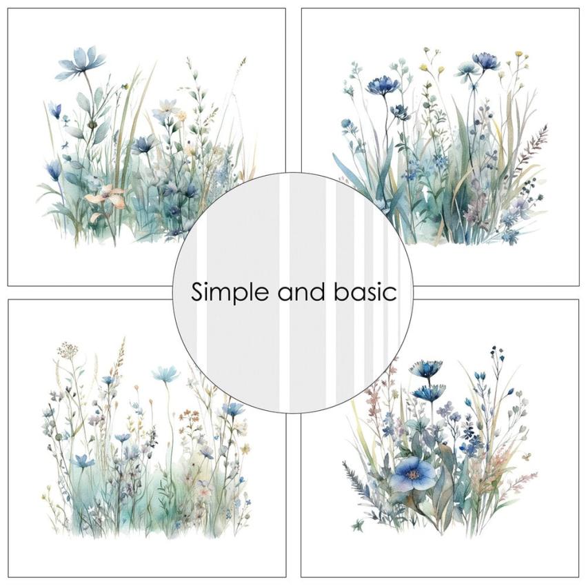 Simple and Basic - Designpapier "Blue Meadows" Paper Pack 6x6 Inch - 24 Bogen 