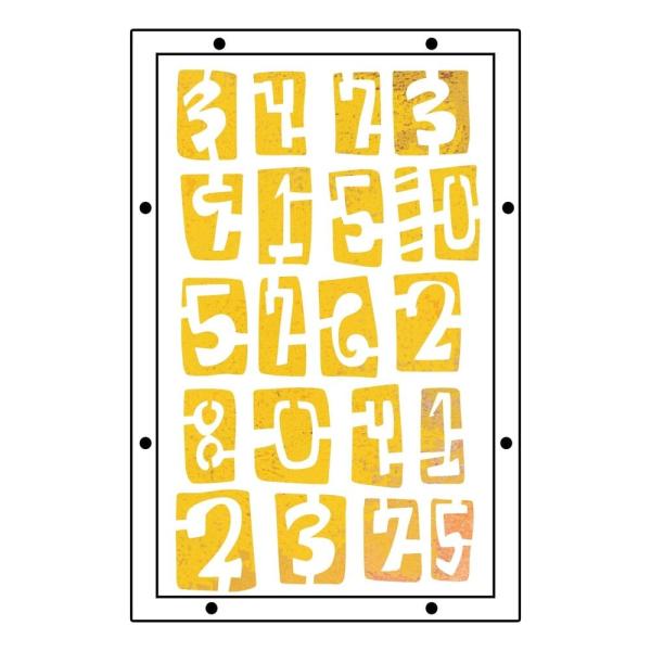 Sizzix - Schablone & Stempelset "Strength in Numbers" Stencil & Clear Stamps by Cat Kerr