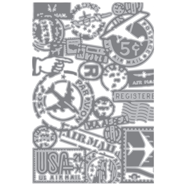 Sizzix - 3D Prägefolder "Airmail" Embossing Folder Design by Tim Holtz