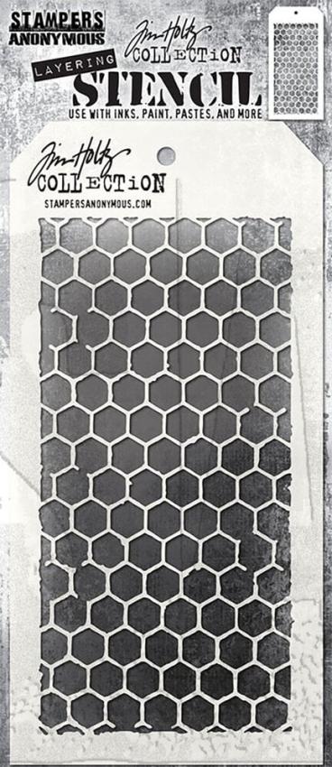 Stampers Anonymous - Schablone "Honeycomb" Layering Stencil Design by Tim Holtz