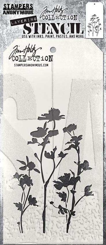 Stampers Anonymous - Schablone "Wildflower" Layering Stencil Design by Tim Holtz