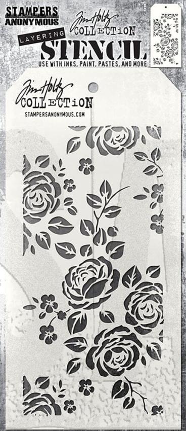 Stampers Anonymous - Schablone "Roses" Layering Stencil Design by Tim Holtz