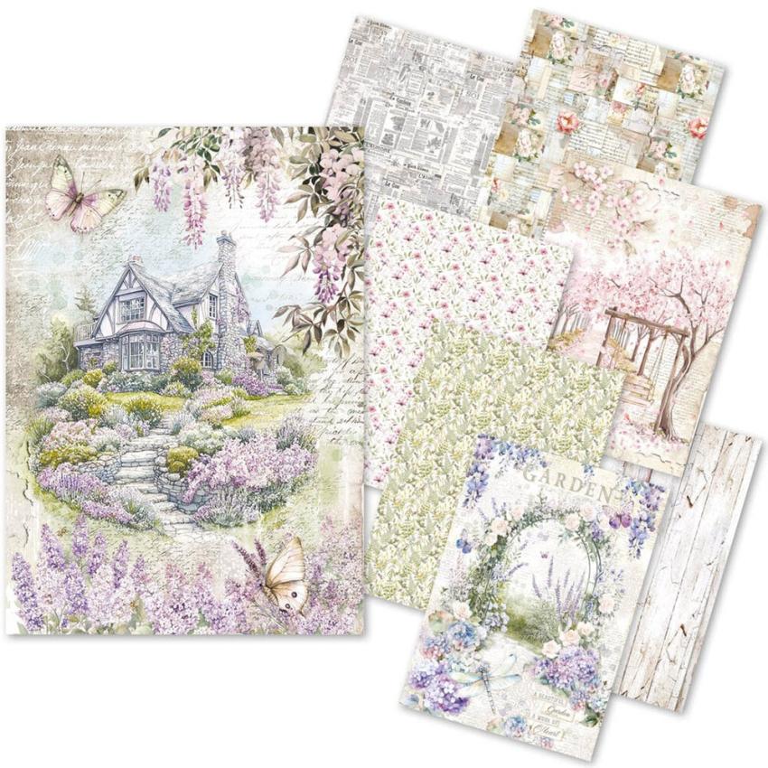 Ciao Bella - Decopatch Papier "Secret Garden Mixed" Rice Paper A5 - 8 Bogen