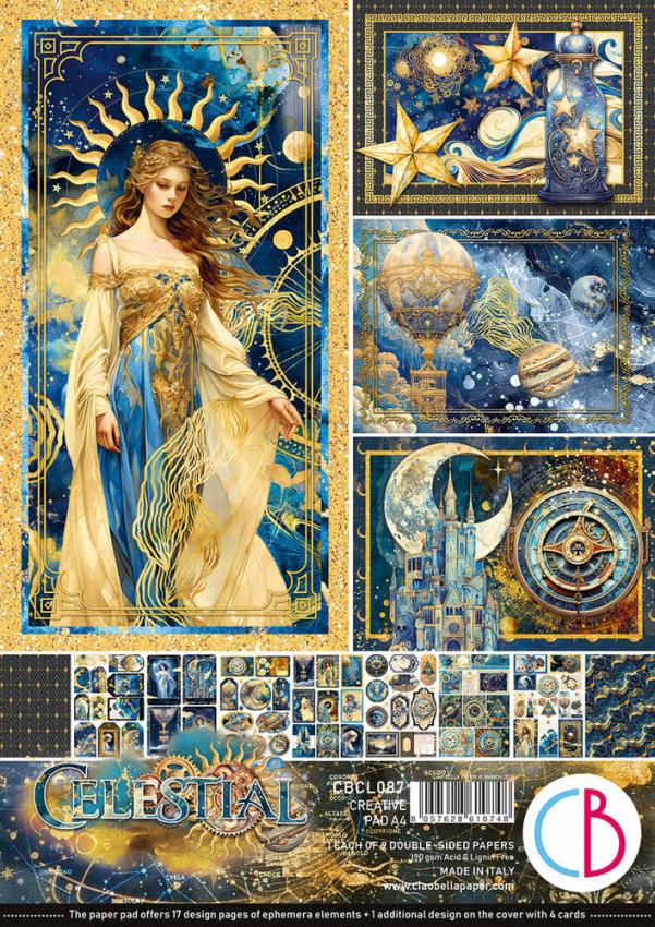 Ciao Bella - Stanzteile "Celestial" Creative Pad A4 - 9 Bogen