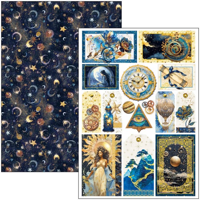 Ciao Bella - Stanzteile "Celestial" Creative Pad A4 - 9 Bogen