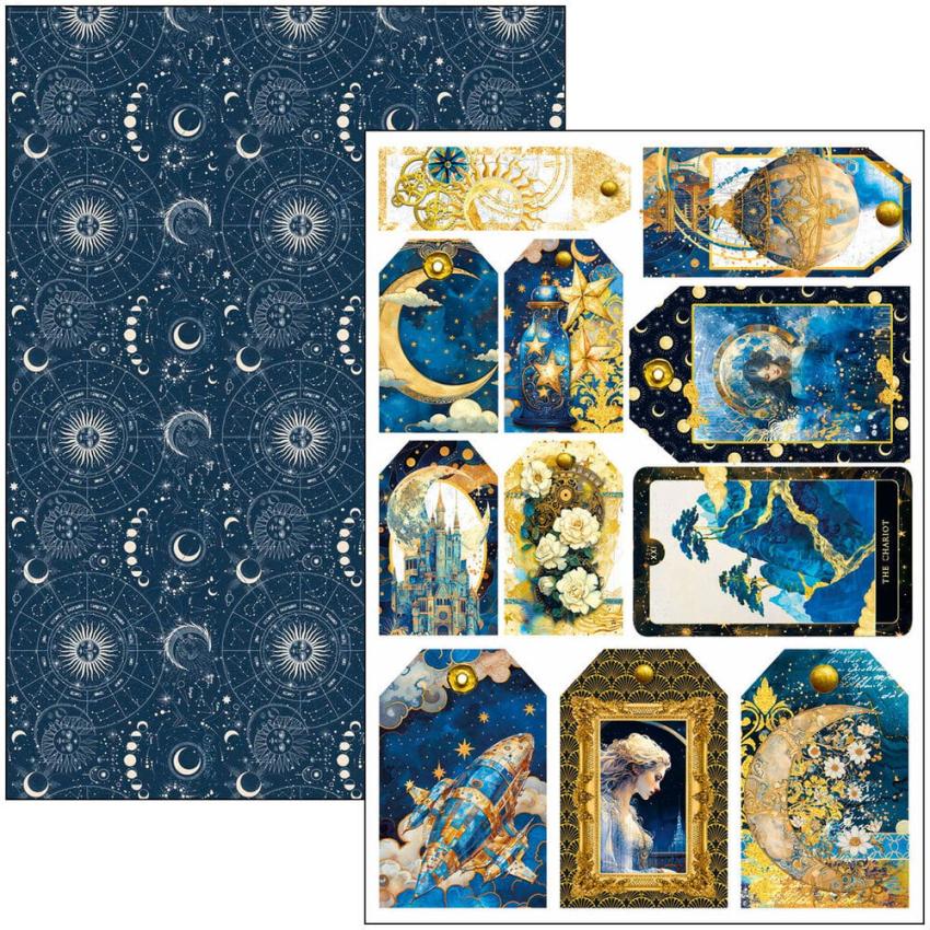 Ciao Bella - Stanzteile "Celestial" Creative Pad A4 - 9 Bogen