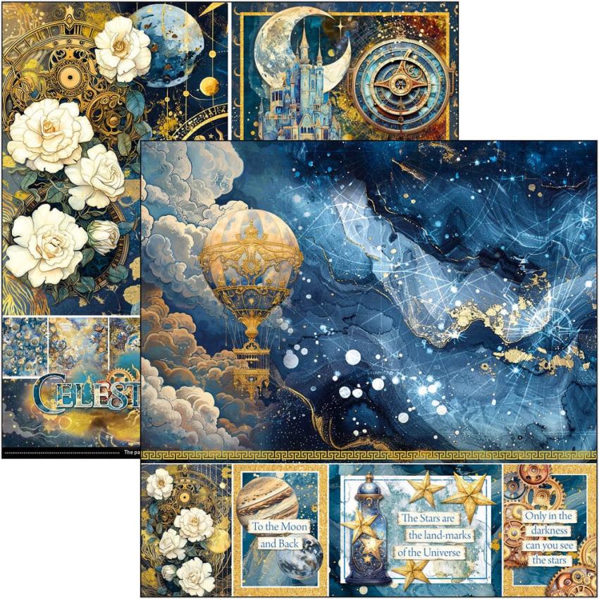 Ciao Bella - Designpapier "Celestial" Paper Pack 8x8 Inch - 12 Bogen