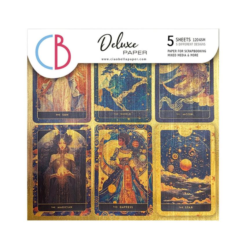 Ciao Bella - Designpapier "Celestial Gold" Deluxe Paper Pack 6x6 Inch - 5 Bogen