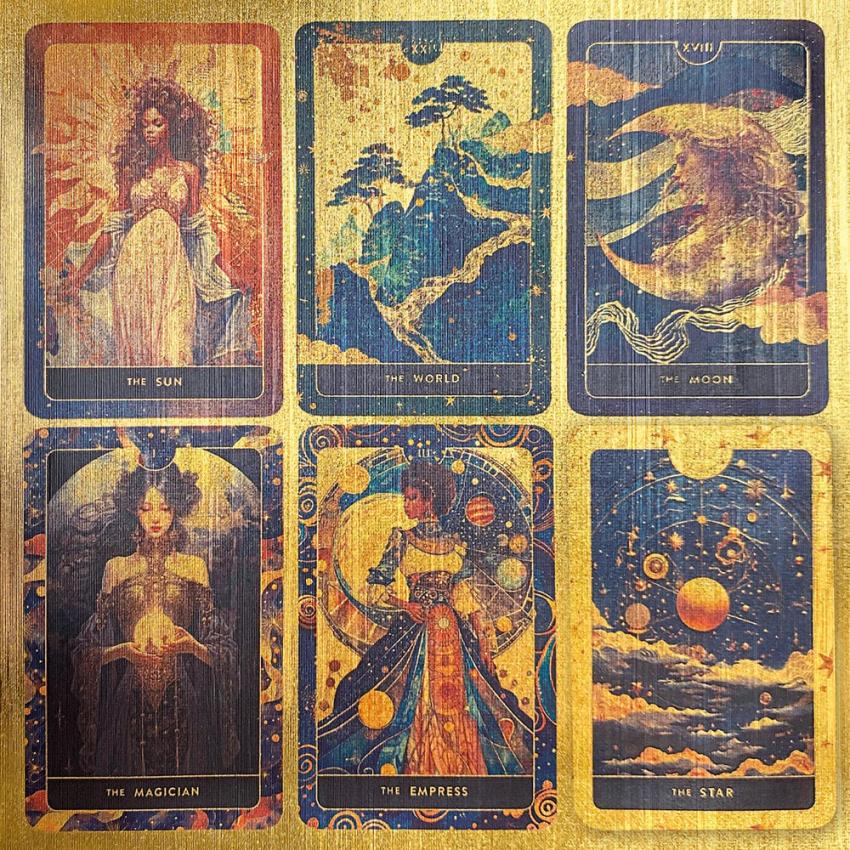 Ciao Bella - Designpapier "Celestial Gold" Deluxe Paper Pack 6x6 Inch - 5 Bogen