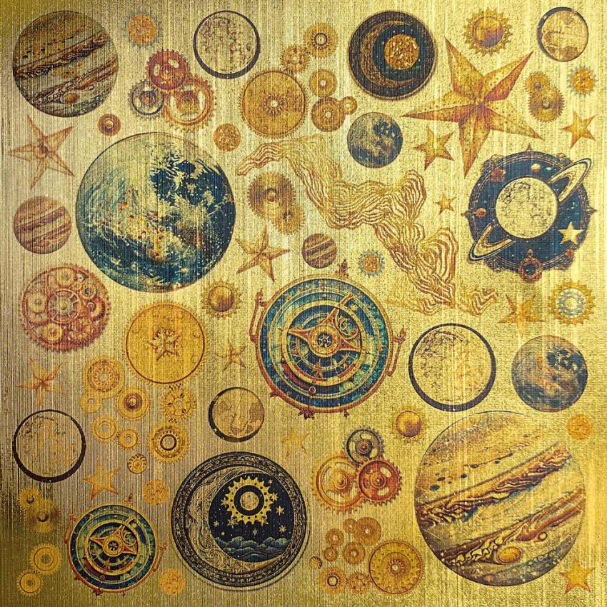 Ciao Bella - Designpapier "Celestial Gold" Deluxe Paper Pack 6x6 Inch - 5 Bogen