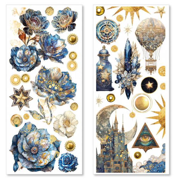 Ciao Bella - Aufkleber "Celestial" Transparent Adhesive Sheets 4,72x10,23 Inch - 5 Bogen