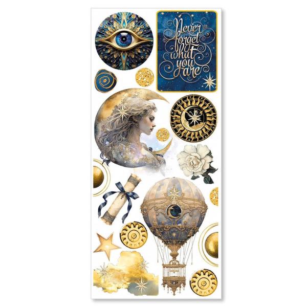 Ciao Bella - Aufkleber "Celestial" Transparent Adhesive Sheets 4,72x10,23 Inch - 5 Bogen