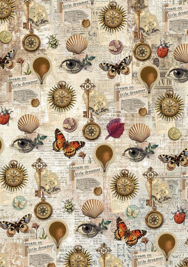 Ciao Bella - Decopatch Papier "Cabinet of Curiosities" Rice Paper A5 - 8 Bogen