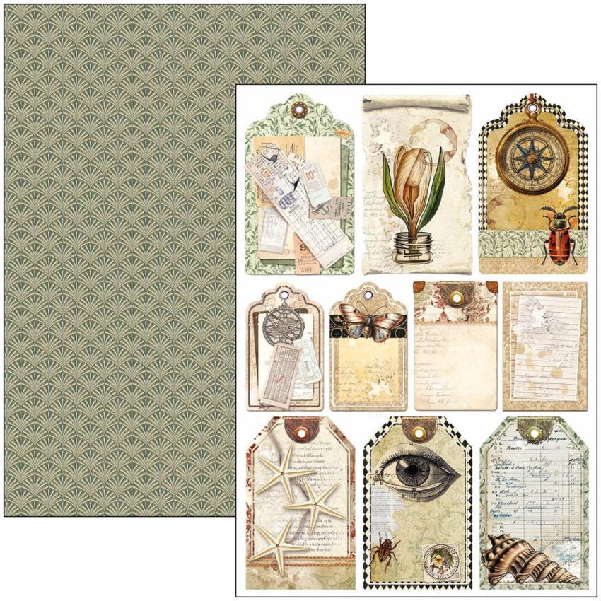 Ciao Bella - Stanzteile "Cabinet of Curiosities" Creative Pad A4 - 9 Bogen