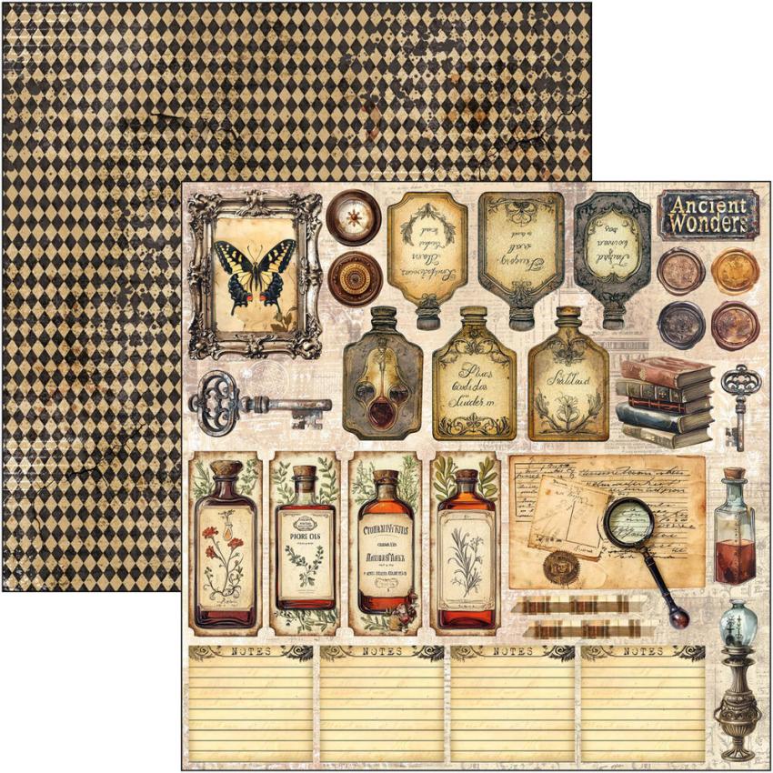 Ciao Bella - Designpapier "Cabinet of Curiosities" Paper Pack 8x8 Inch - 12 Bogen