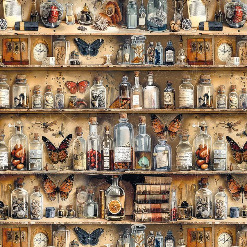 Ciao Bella - Pergamentpapier "Cabinet of Curiosities" Vellum 6x6 Inch - 6 Bogen
