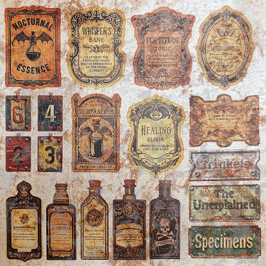 Ciao Bella - Designpapier "Cabinet of Curiosities Pearl-Copper" Deluxe Paper Pack 6x6 Inch - 5 Bogen