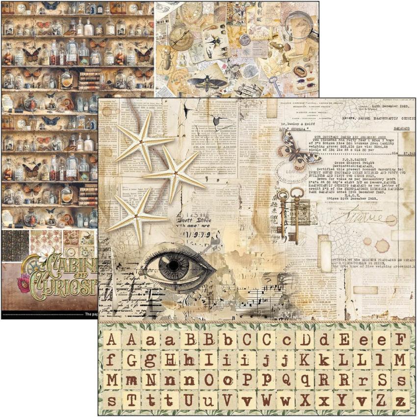 Ciao Bella - Designpapier "Cabinet of Curiosities" Patterns Paper Pack 12x12 Inch - 8 Bogen