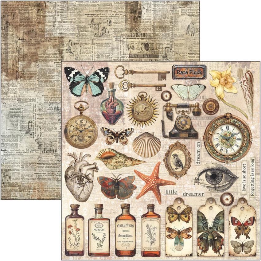 Ciao Bella - Designpapier "Cabinet of Curiosities" Paper Pack 12x12 Inch - 12 Bogen