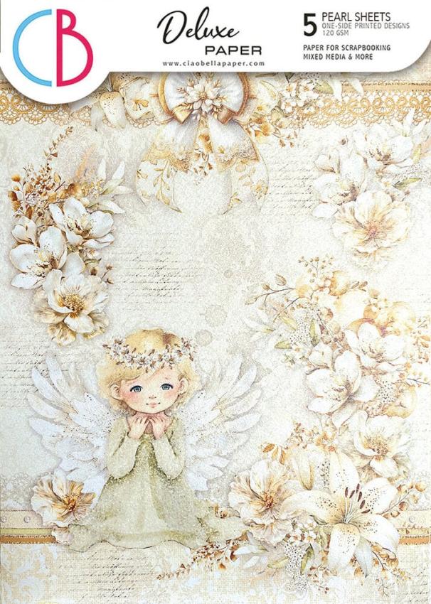 Ciao Bella - Designpapier "Blessing Day Pearl" Deluxe Paper Pack A4 - 5 Bogen