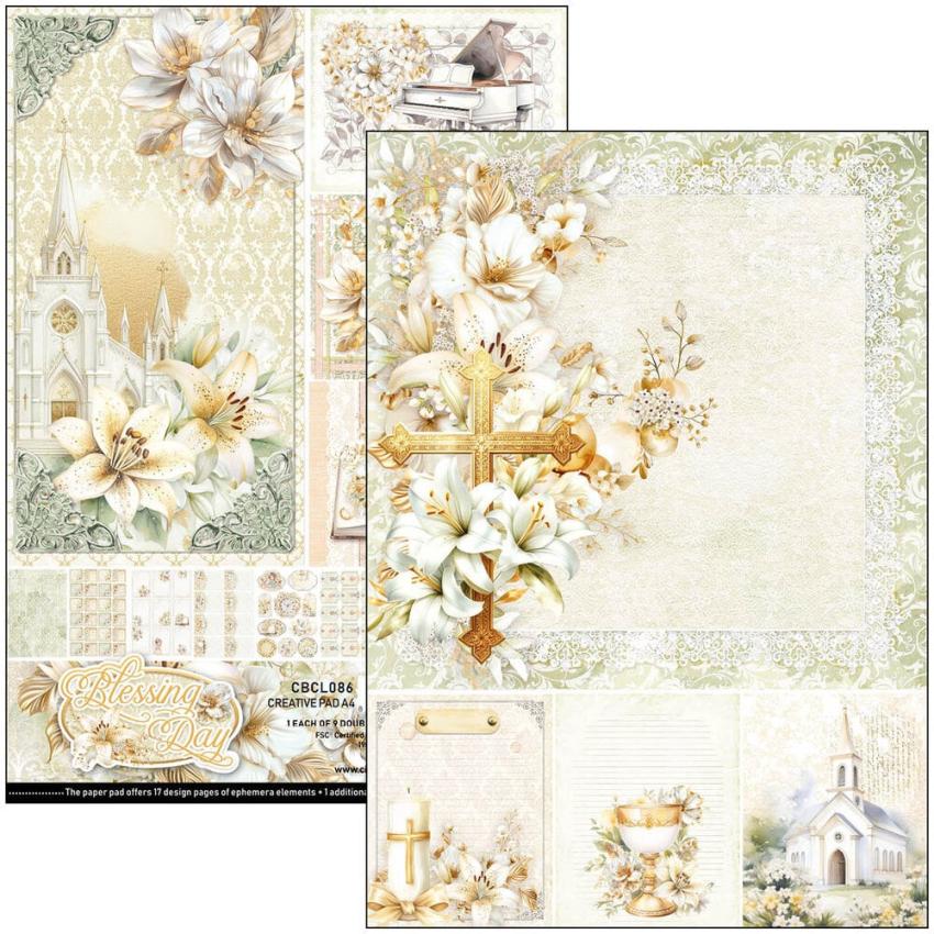 Ciao Bella - Stanzteile "Blessing Day" Creative Pad A4 - 9 Bogen