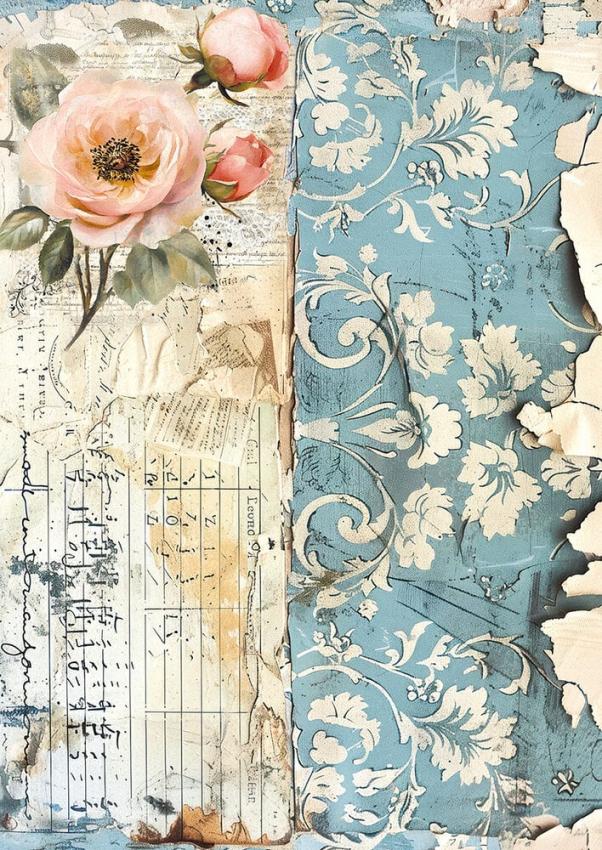 Ciao Bella - Seidenpapier - Decopatch Papier "French Blue" Tissue Paper A4 - 6 Bogen