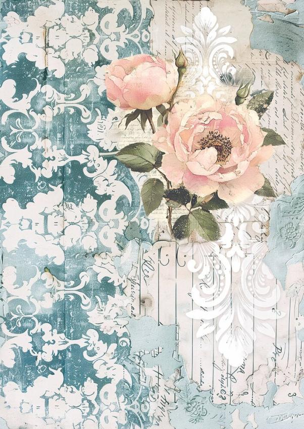 Ciao Bella - Seidenpapier - Decopatch Papier "French Blue" Tissue Paper A4 - 6 Bogen