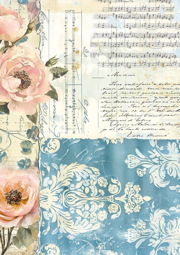 Ciao Bella - Seidenpapier - Decopatch Papier "French Blue" Tissue Paper A4 - 6 Bogen