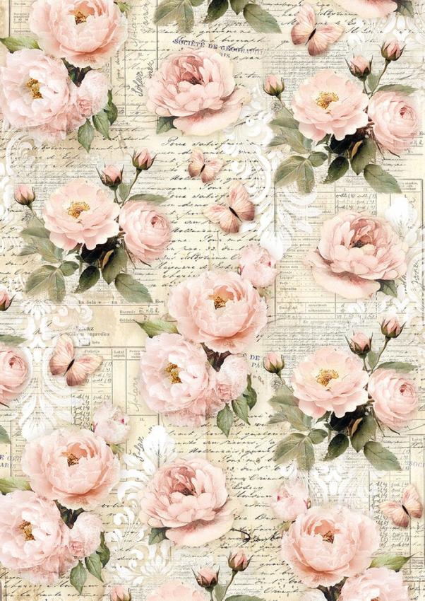 Ciao Bella - Seidenpapier - Decopatch Papier "A Timeless Love" Tissue Paper A4 - 6 Bogen