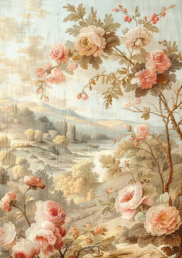 Ciao Bella - Seidenpapier - Decopatch Papier "18th Century" Tissue Paper A4 - 6 Bogen