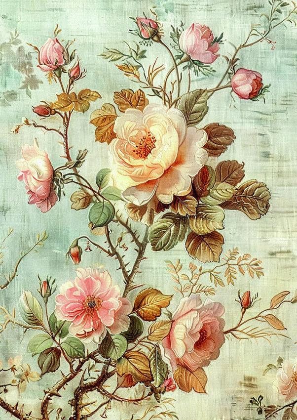 Ciao Bella - Seidenpapier - Decopatch Papier "18th Century" Tissue Paper A4 - 6 Bogen